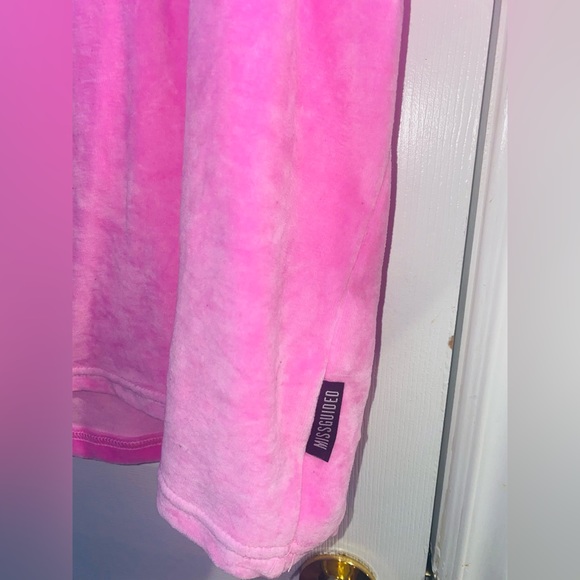 Missguided x Sean John Pink Velour Suede Oversized tee t-shirt - Picture 5 of 8